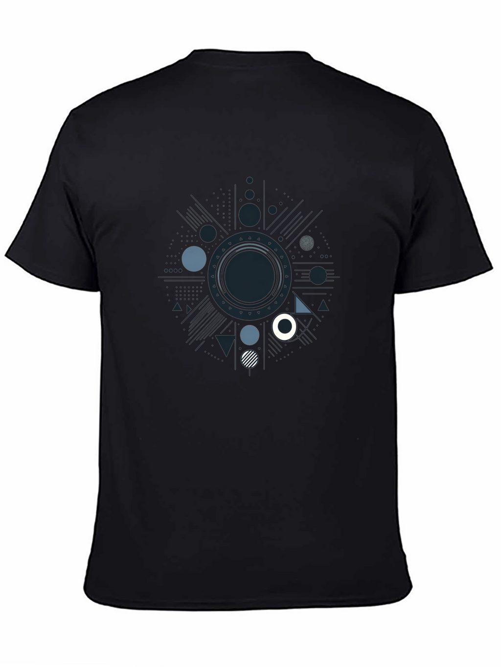 Geometric Patterned Black T-Shirt
