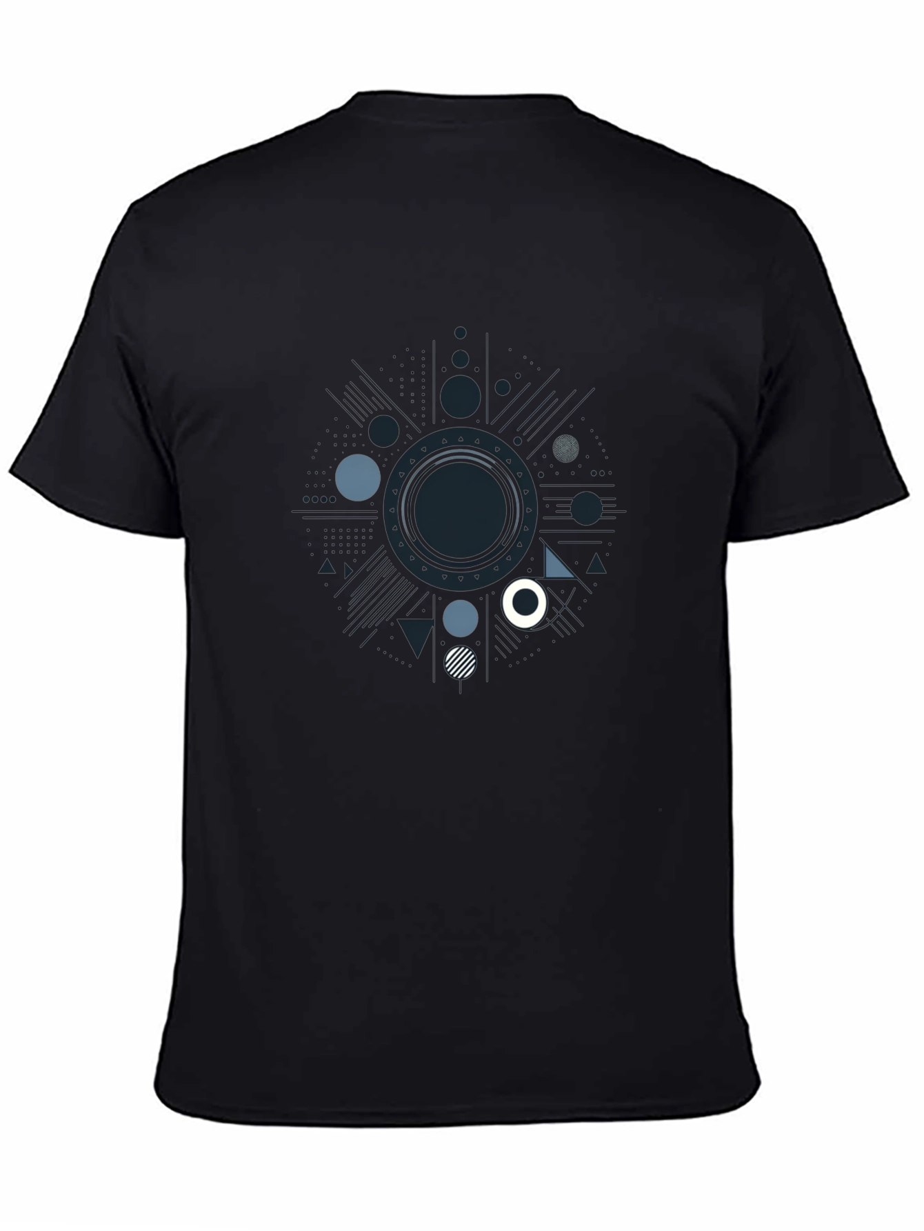 Geometric Patterned Black T-Shirt
