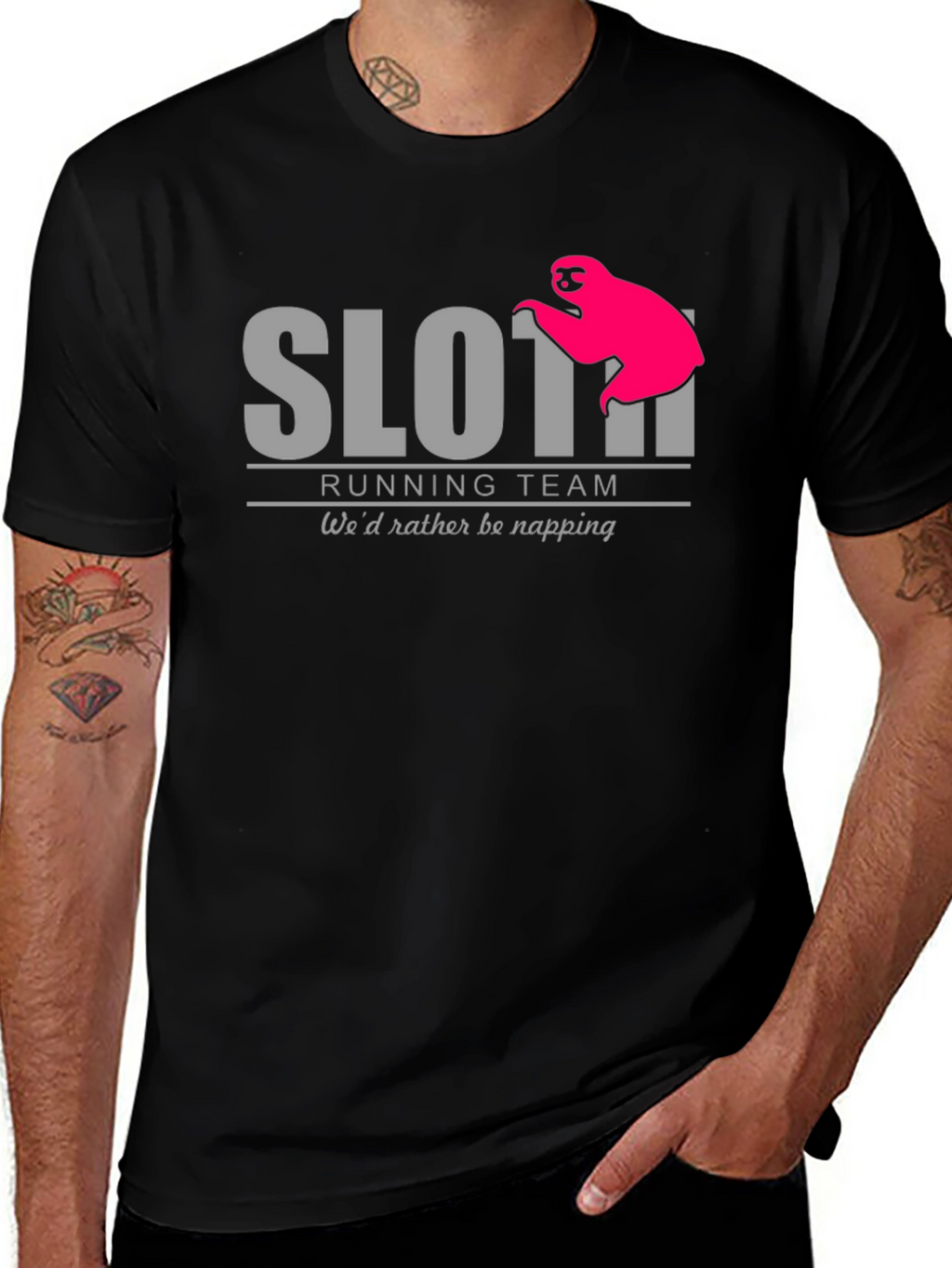 Sloth Running Team T-Shirt - Wed Rather Be Napping