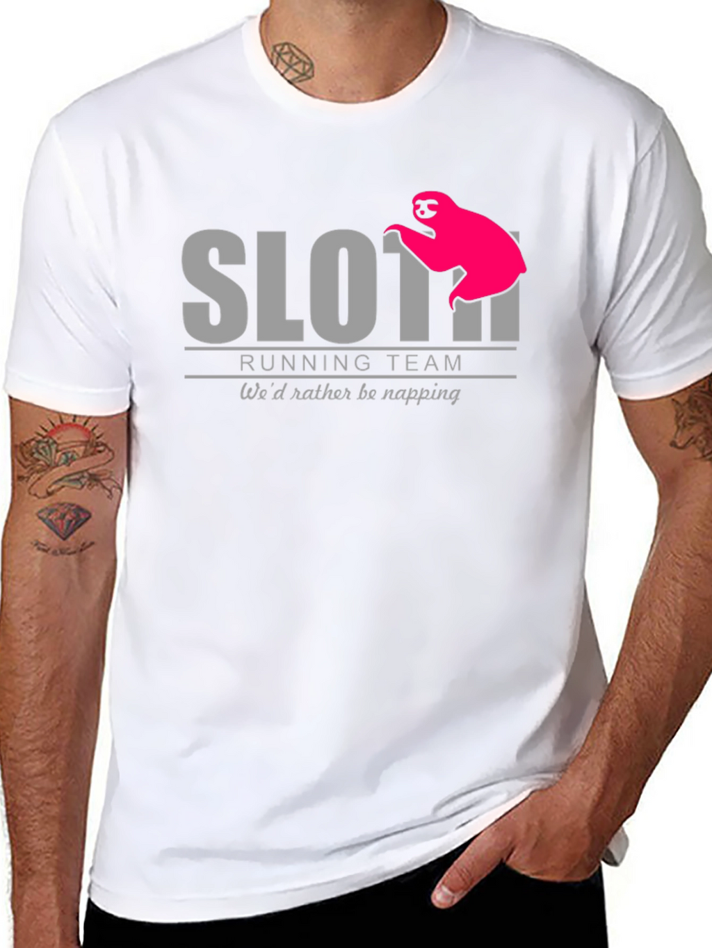 Sloth Running Team T-Shirt - Wed Rather Be Napping