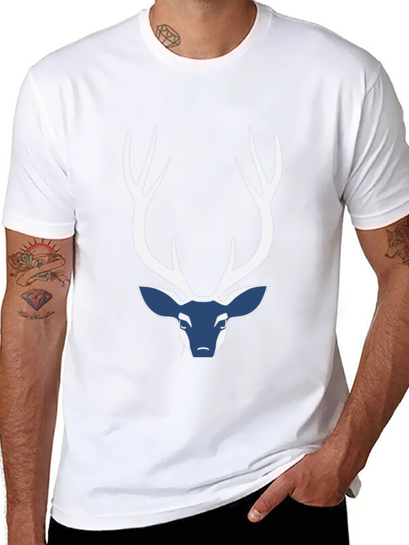 Deer Graphic Mens Black T-Shirt