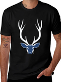 Deer Graphic Mens Black T-Shirt