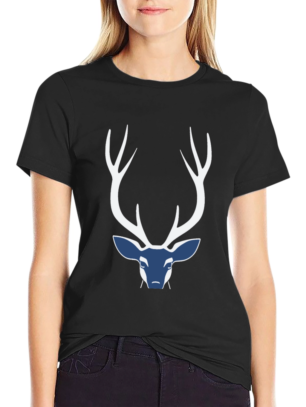 Deer Graphic Mens Black T-Shirt
