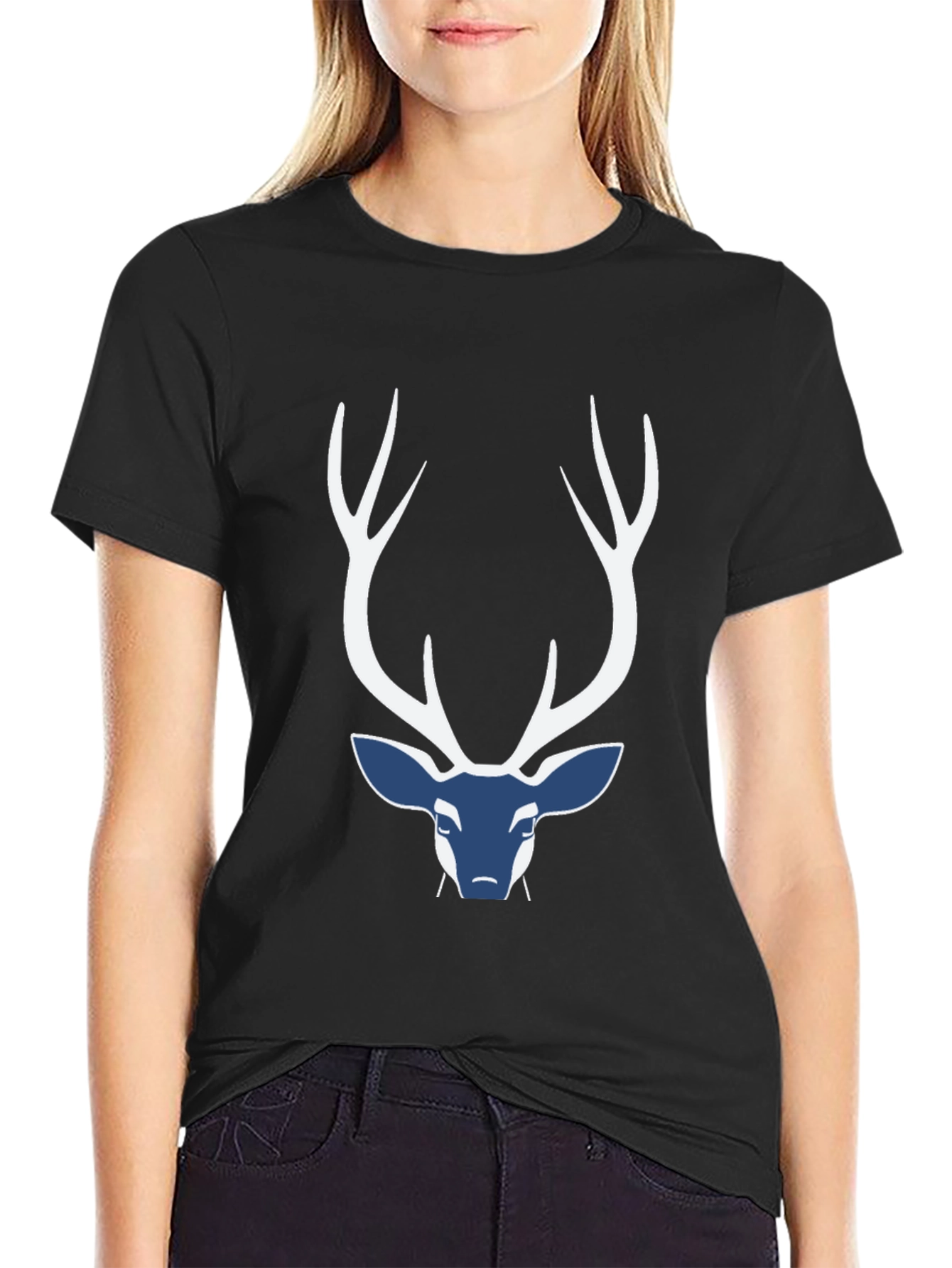 Deer Graphic Mens Black T-Shirt