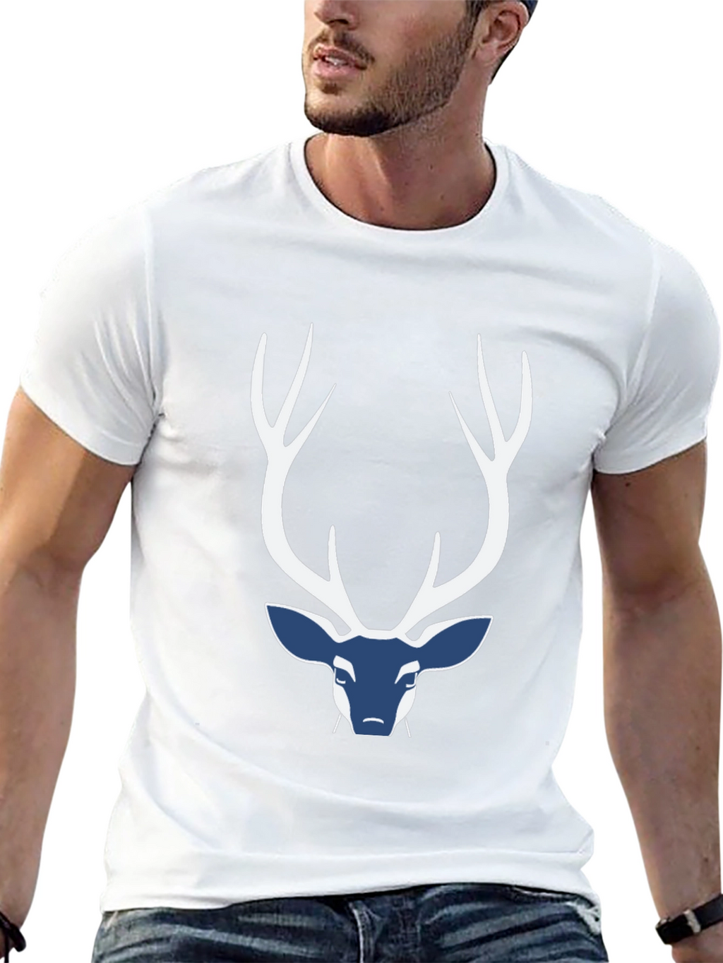Deer Graphic Mens Black T-Shirt