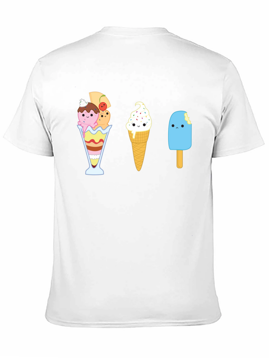 Cute Ice Cream Graphic T-Shirt - Unisex Black Tee