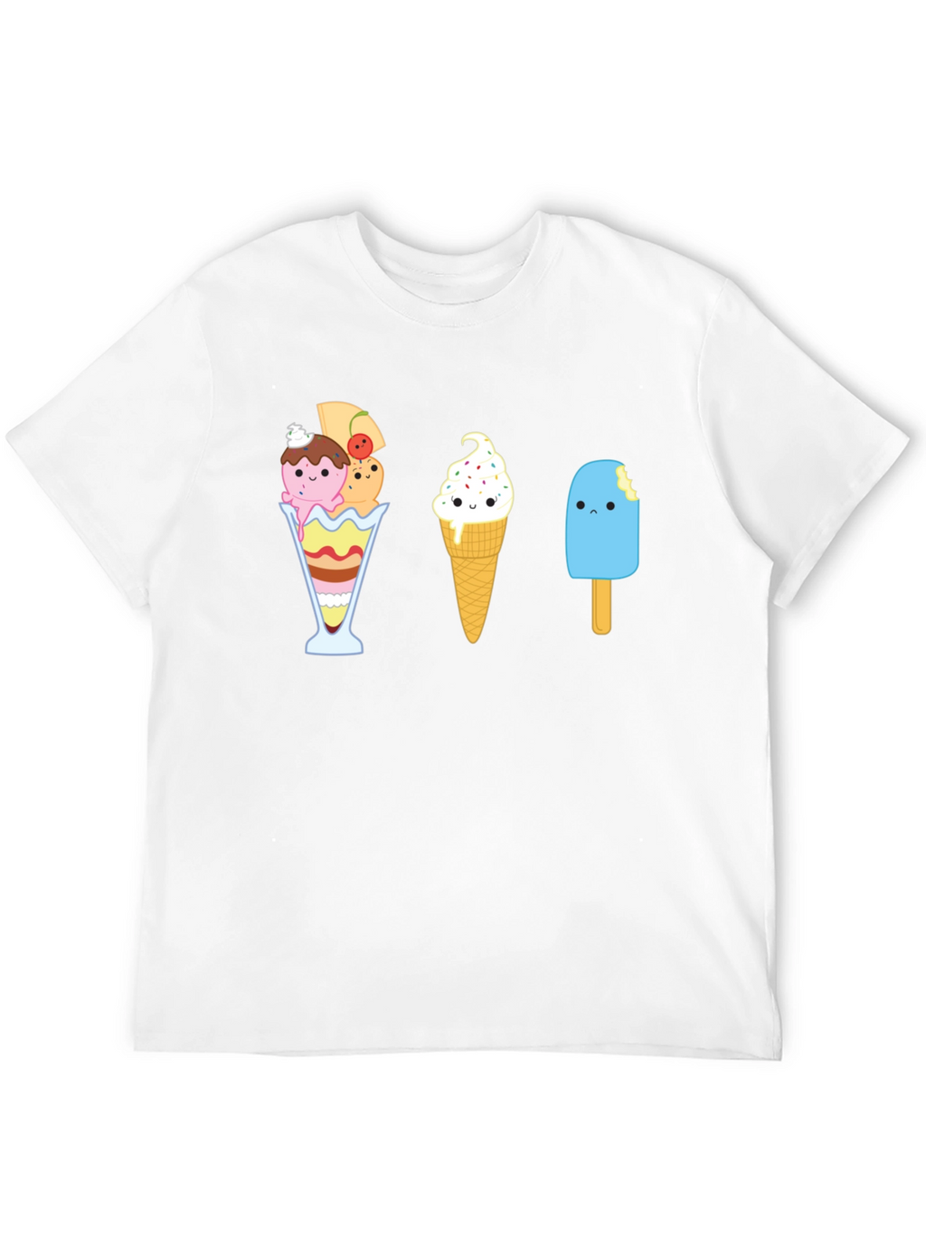 Cute Ice Cream Graphic T-Shirt - Unisex Black Tee