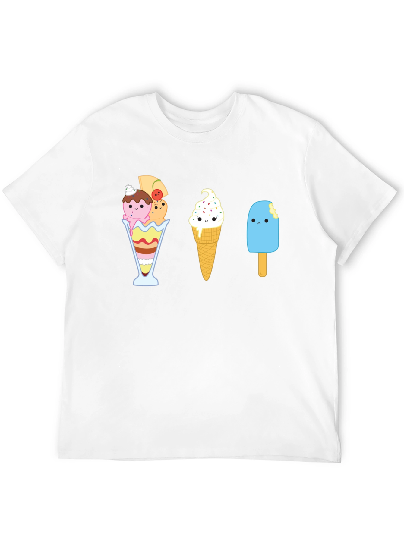 Cute Ice Cream Graphic T-Shirt - Unisex Black Tee