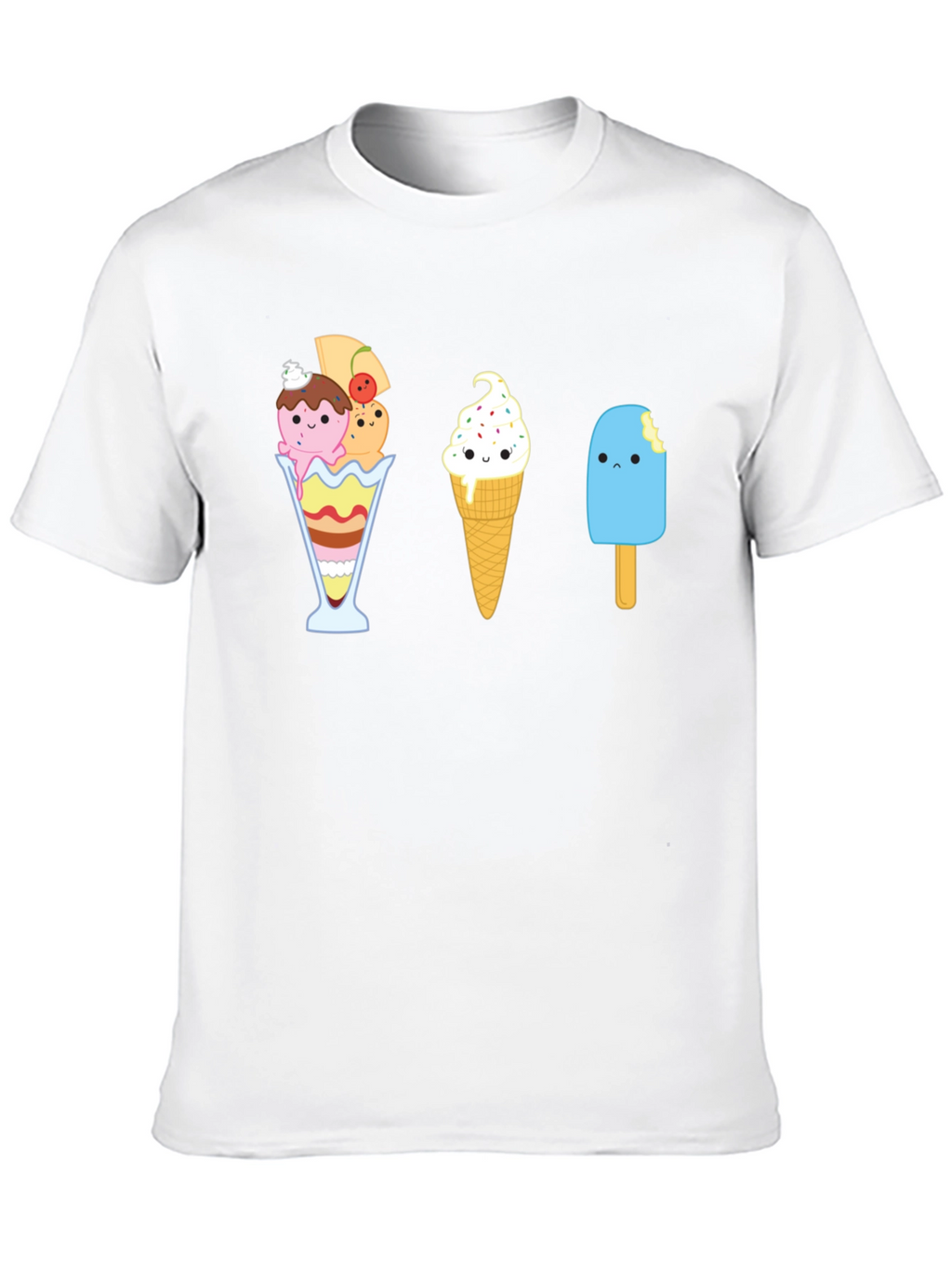 Cute Ice Cream Graphic T-Shirt - Unisex Black Tee