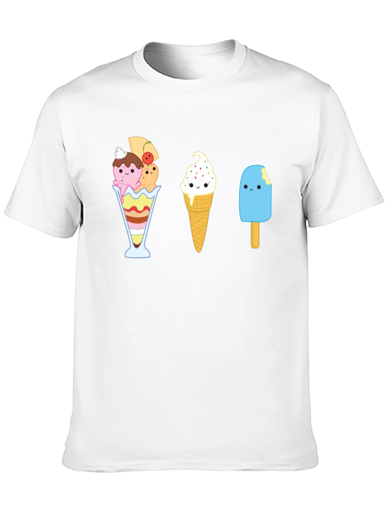 Cute Ice Cream Graphic T-Shirt - Unisex Black Tee