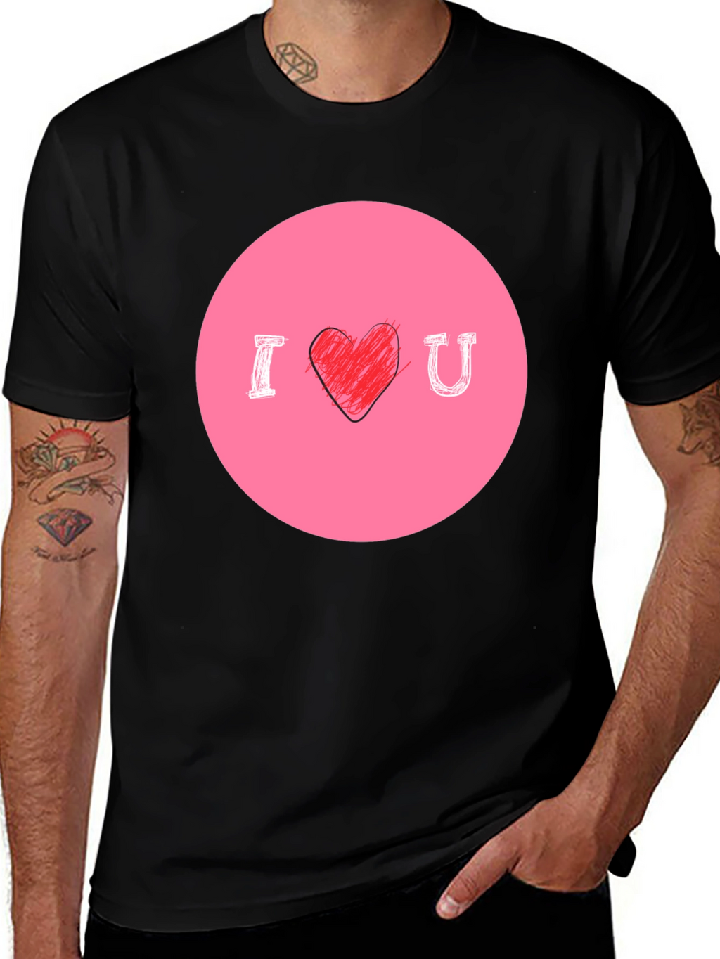 I Heart U Graphic Tee - Mens Black T-Shirt