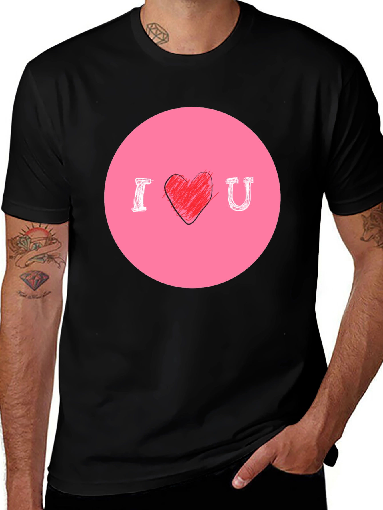 I Heart U Graphic Tee - Mens Black T-Shirt