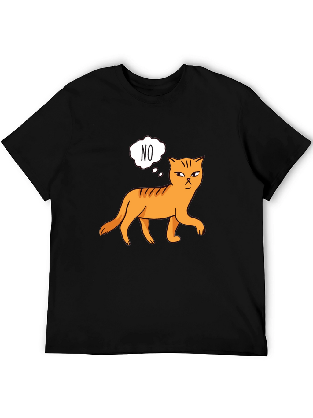 NO Cat Graphic Tee - Unisex Black T-Shirt