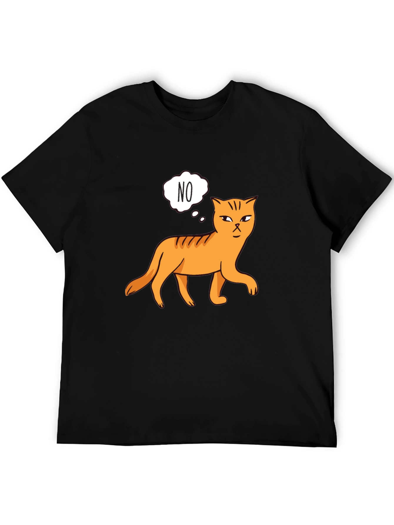 NO Cat Graphic Tee - Unisex Black T-Shirt