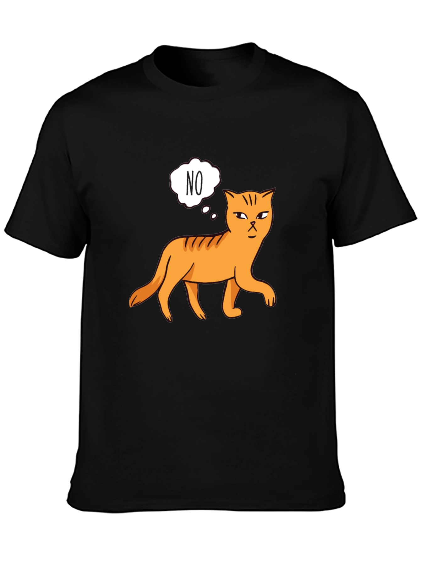 NO Cat Graphic Tee - Unisex Black T-Shirt