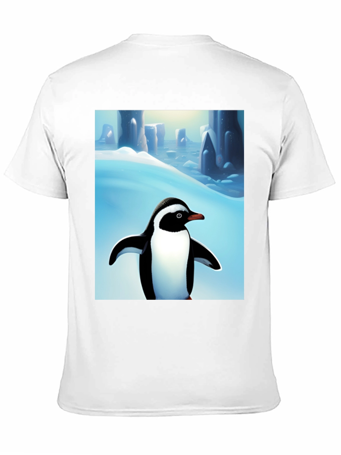 Penguin Arctic Scene Black T-Shirt