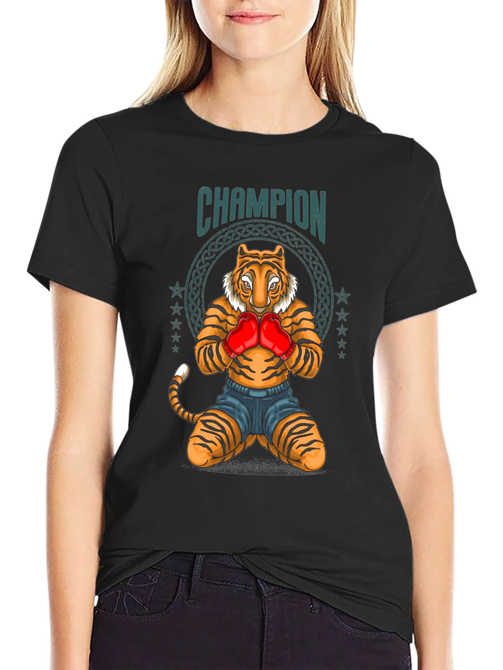 Champion Tiger Boxing T-Shirt - Unique Graphic Tee