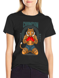 Champion Tiger Boxing T-Shirt - Unique Graphic Tee
