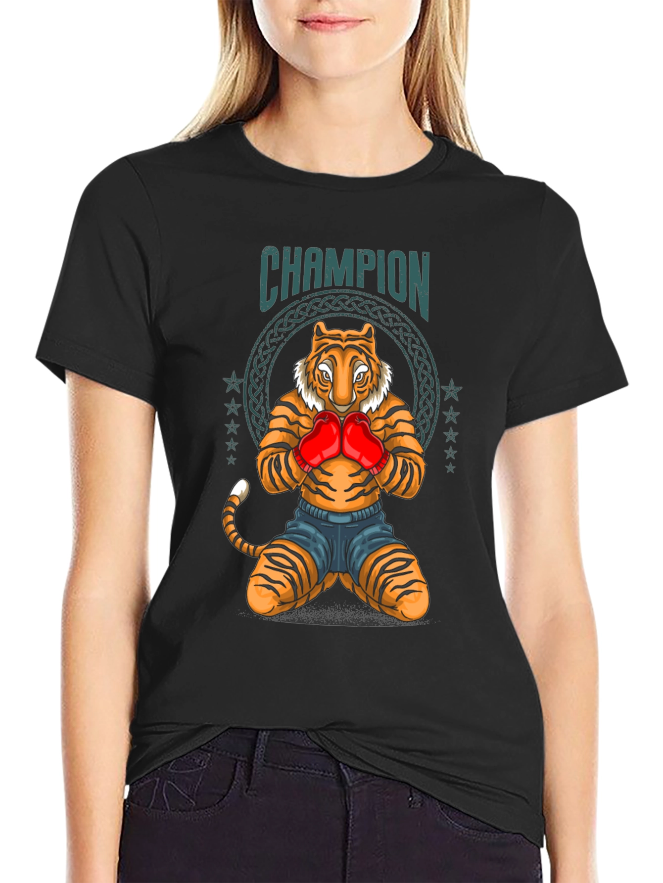 Champion Tiger Boxing T-Shirt - Unique Graphic Tee