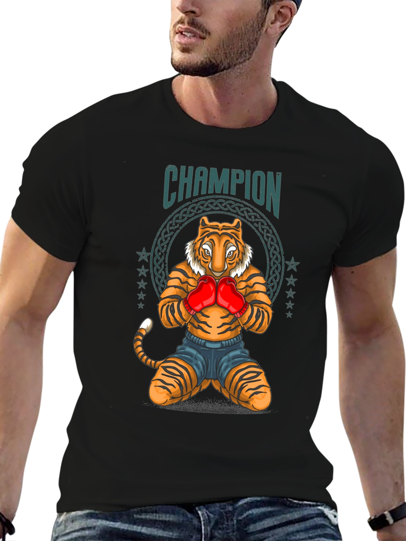 Champion Tiger Boxing T-Shirt - Unique Graphic Tee