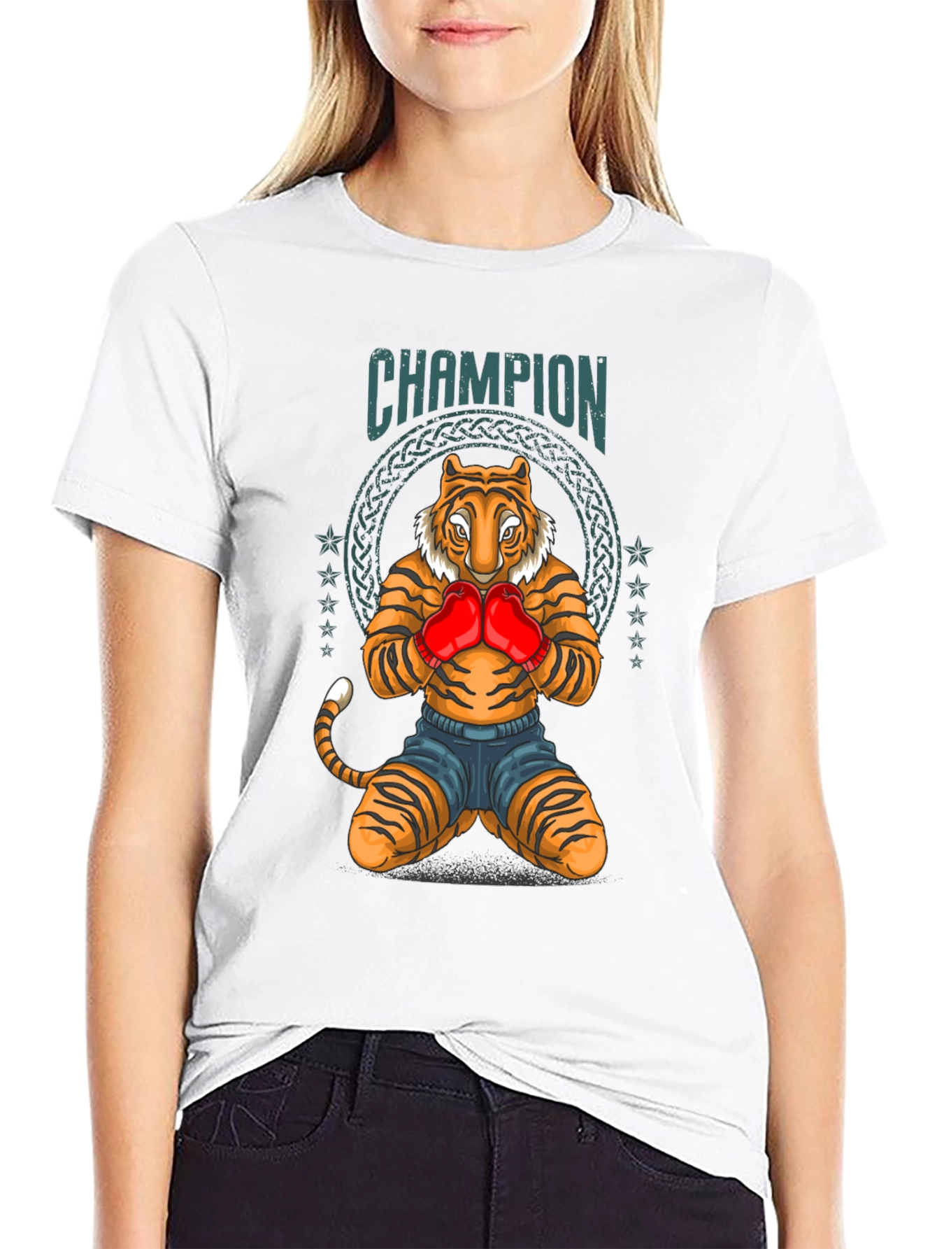 Champion Tiger Boxing T-Shirt - Unique Graphic Tee