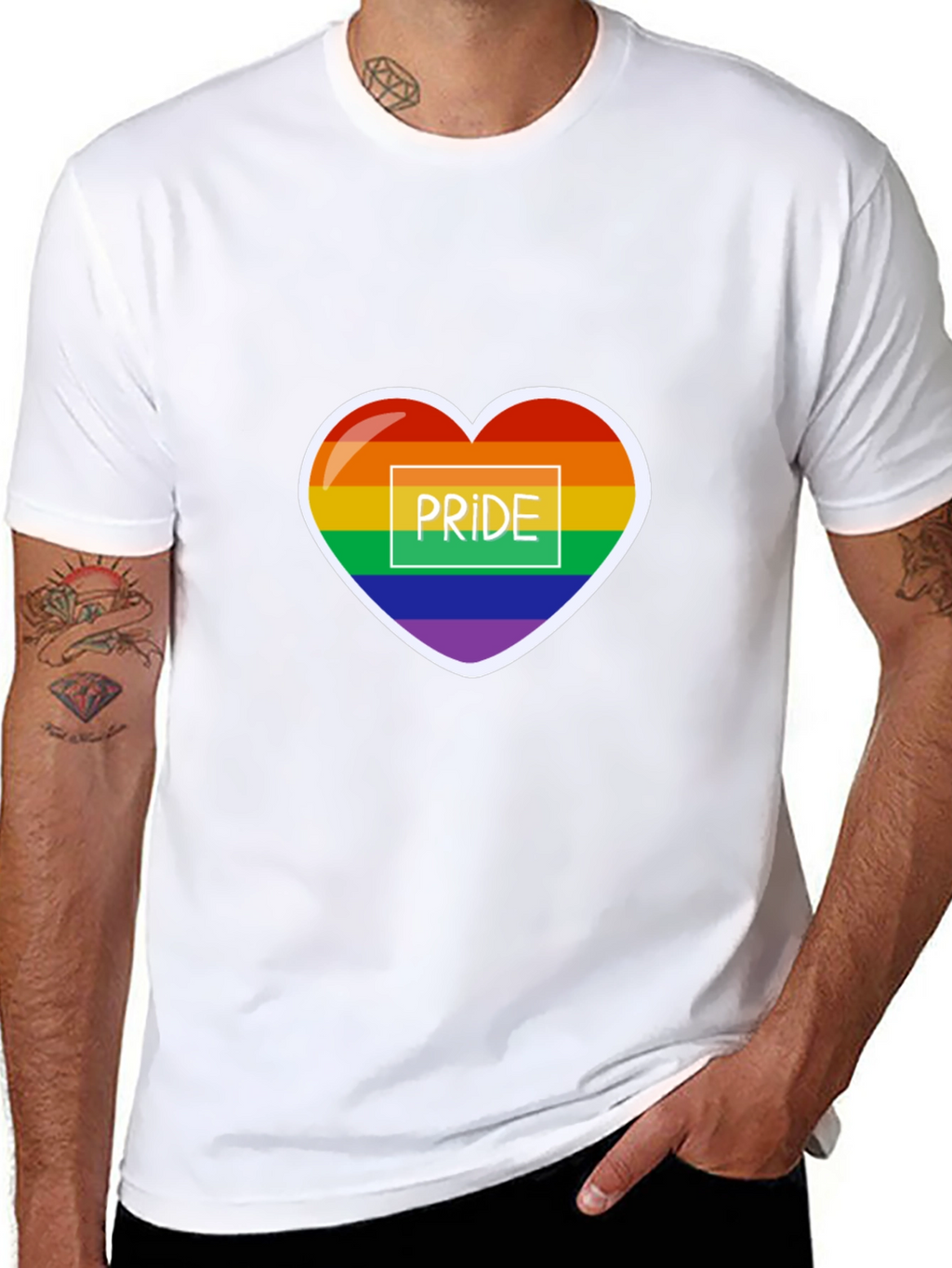 Pride Heart Graphic Tee - Black