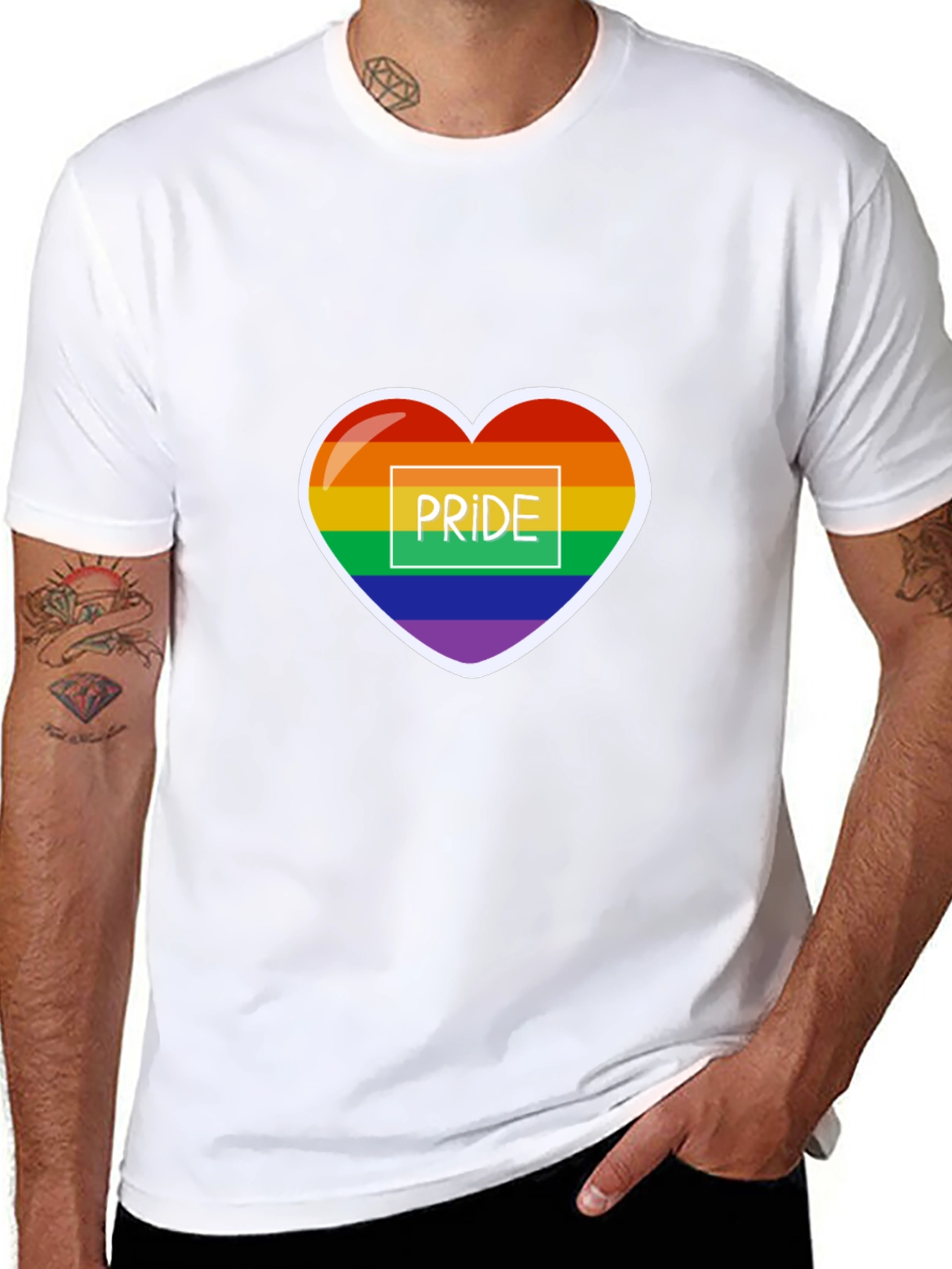 Pride Heart Graphic Tee - Black