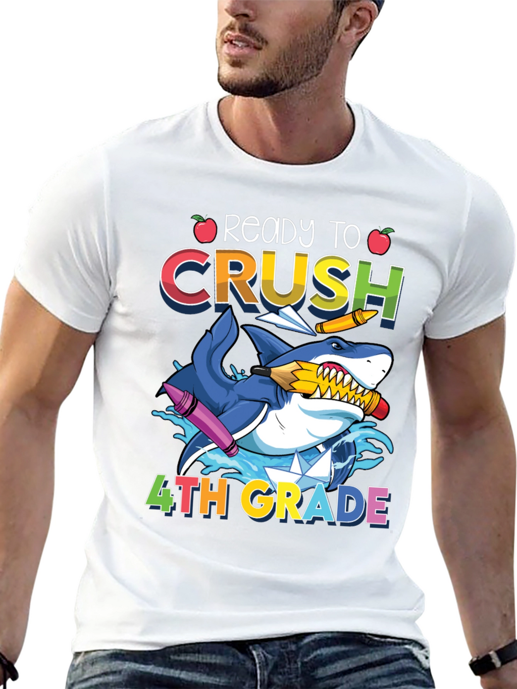 Ready to Crush 4th Grade Shark T-Shirt