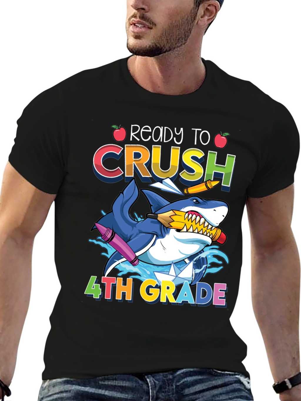 Ready to Crush 4th Grade Shark T-Shirt