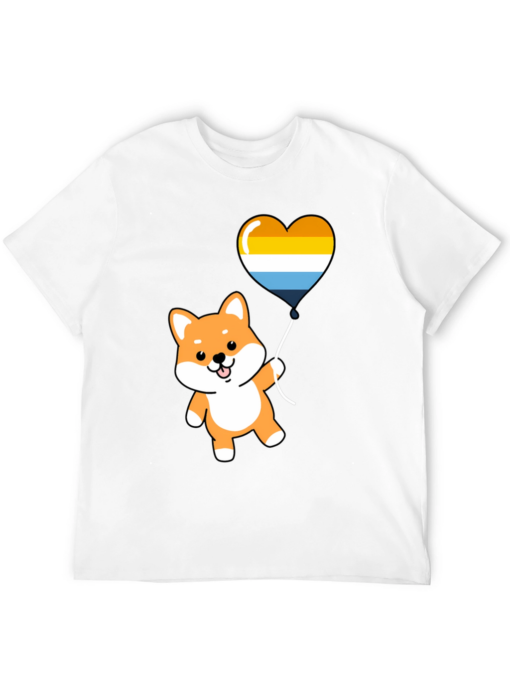 Cute Shiba Inu Heart Balloon Graphic Tee