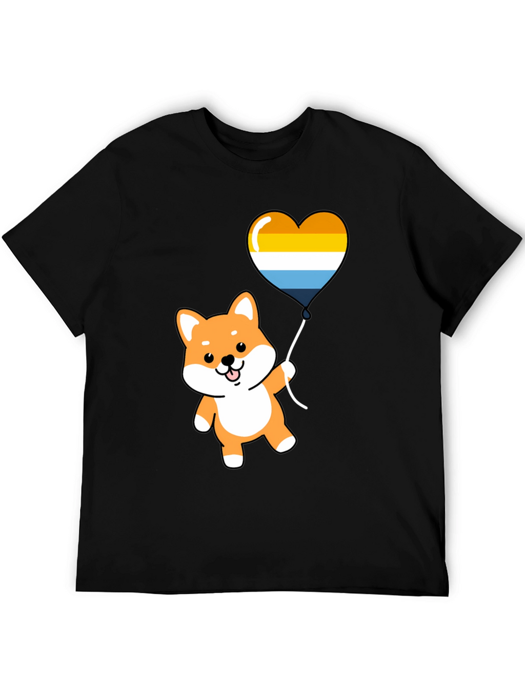 Cute Shiba Inu Heart Balloon Graphic Tee