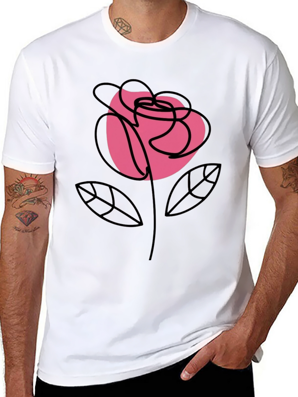 Rose Graphic Black T-Shirt Stylish Floral Tee
