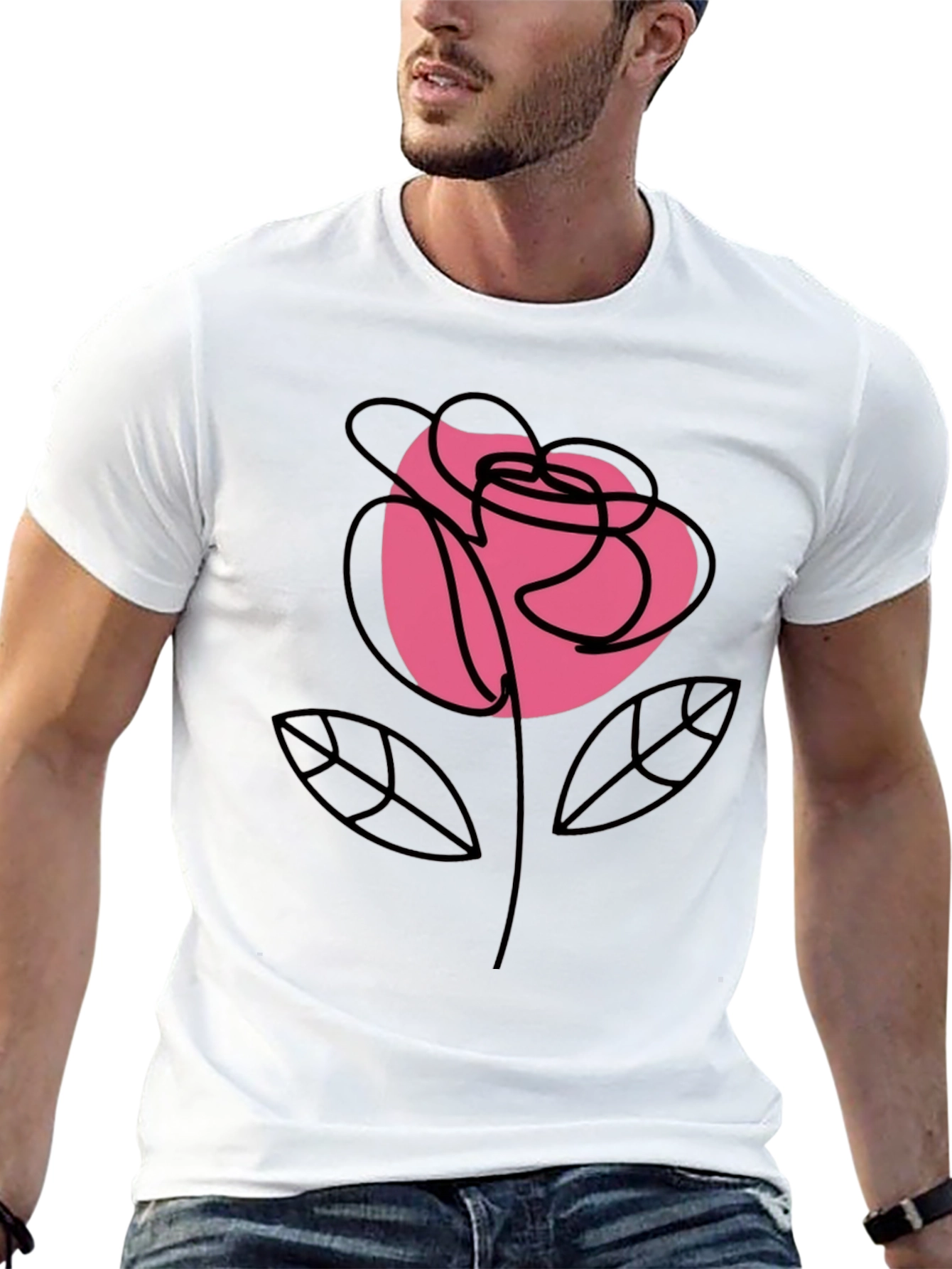 Rose Graphic Black T-Shirt Stylish Floral Tee