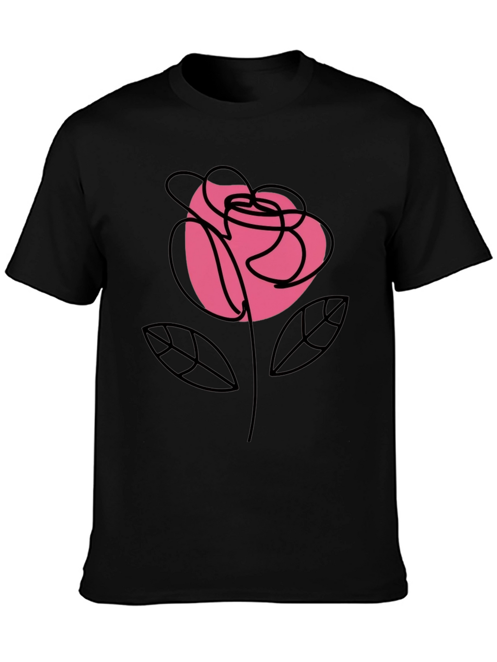 Rose Graphic Black T-Shirt Stylish Floral Tee