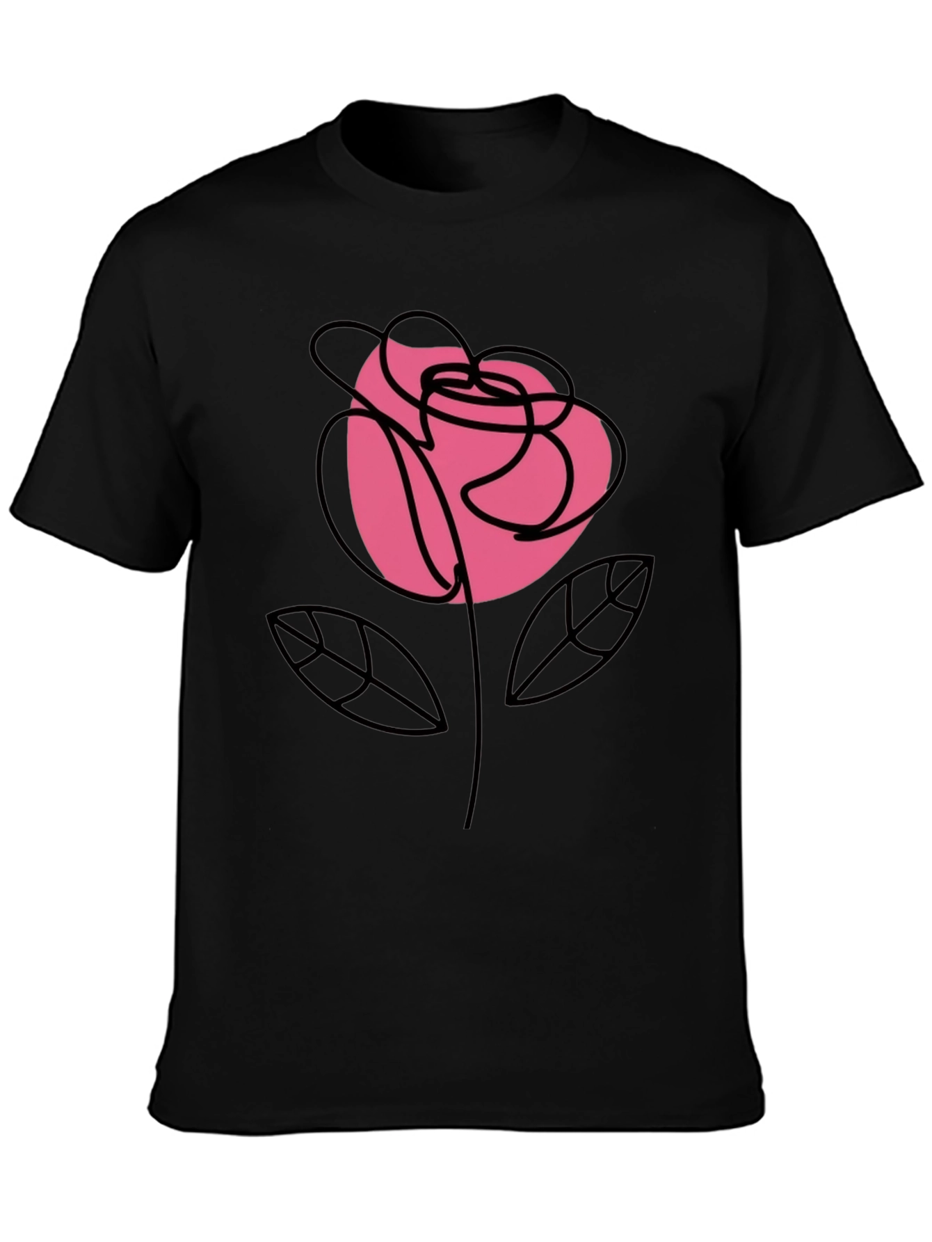 Rose Graphic Black T-Shirt Stylish Floral Tee