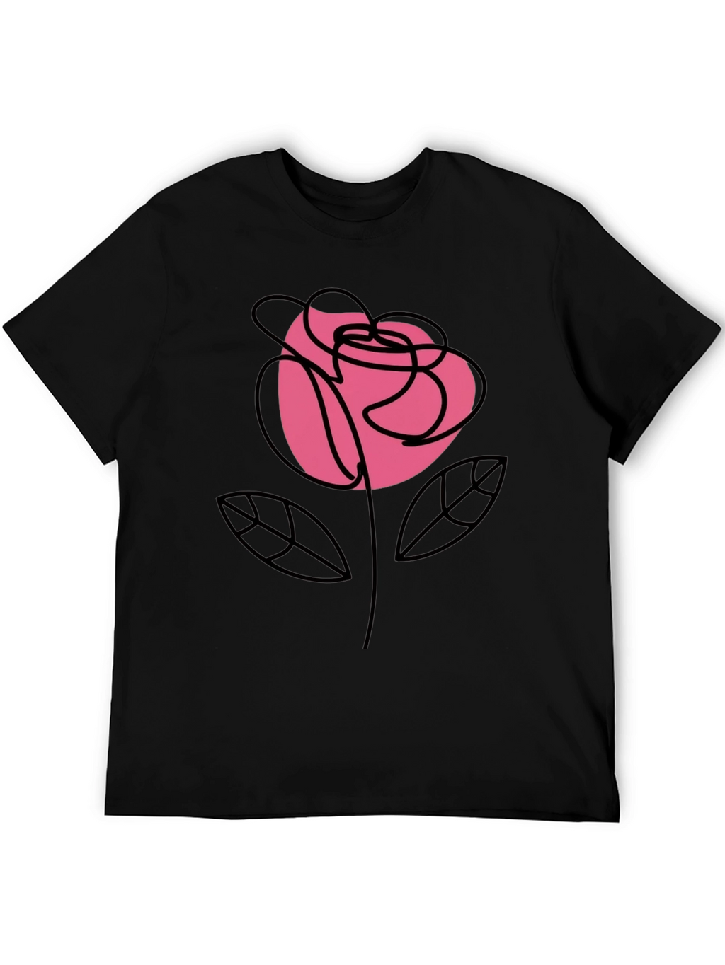 Rose Graphic Black T-Shirt Stylish Floral Tee