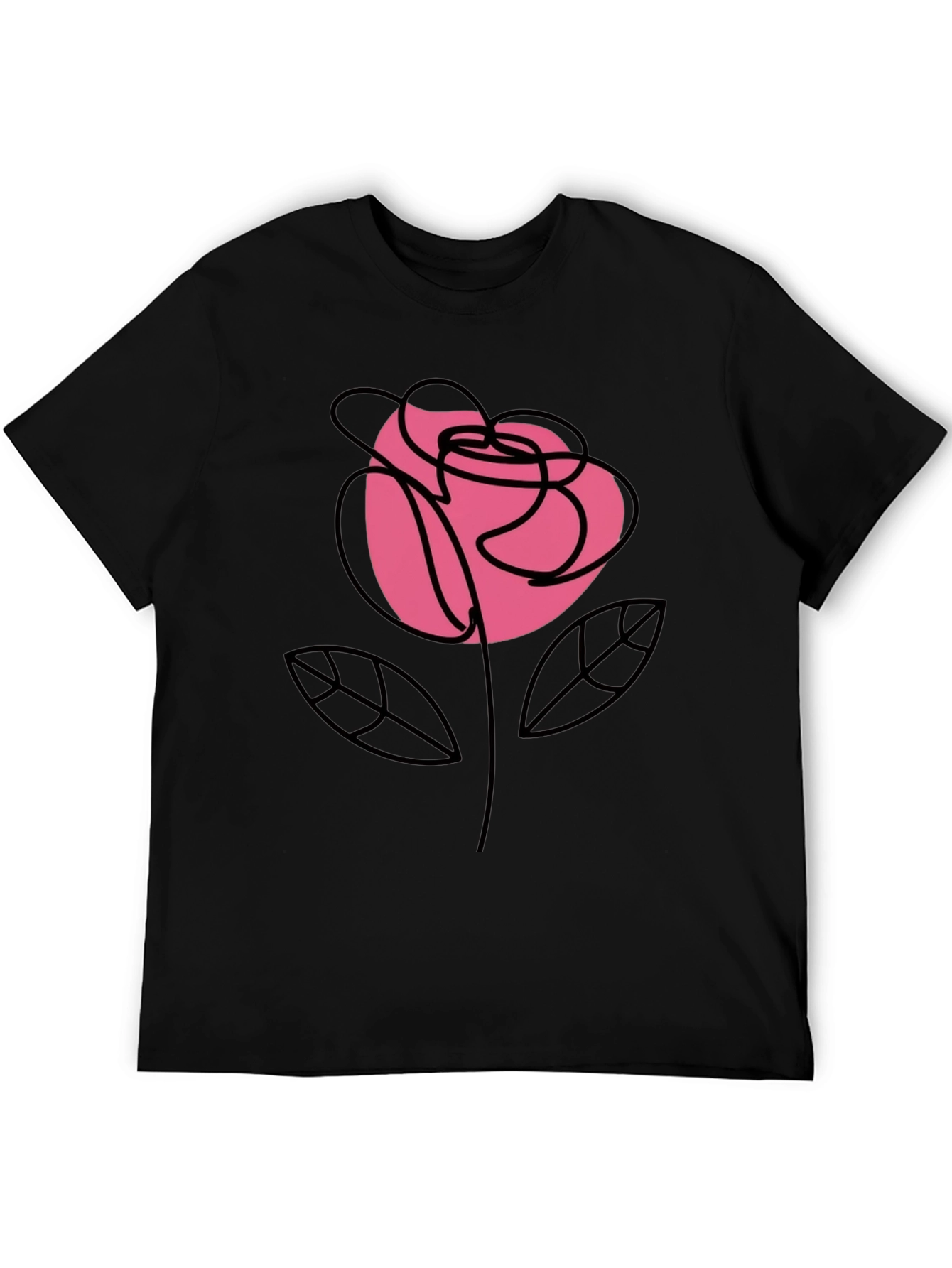 Rose Graphic Black T-Shirt Stylish Floral Tee