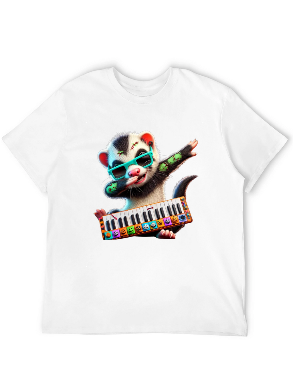 Zombie Ferret Halloween T-Shirt - Music Lover Tee