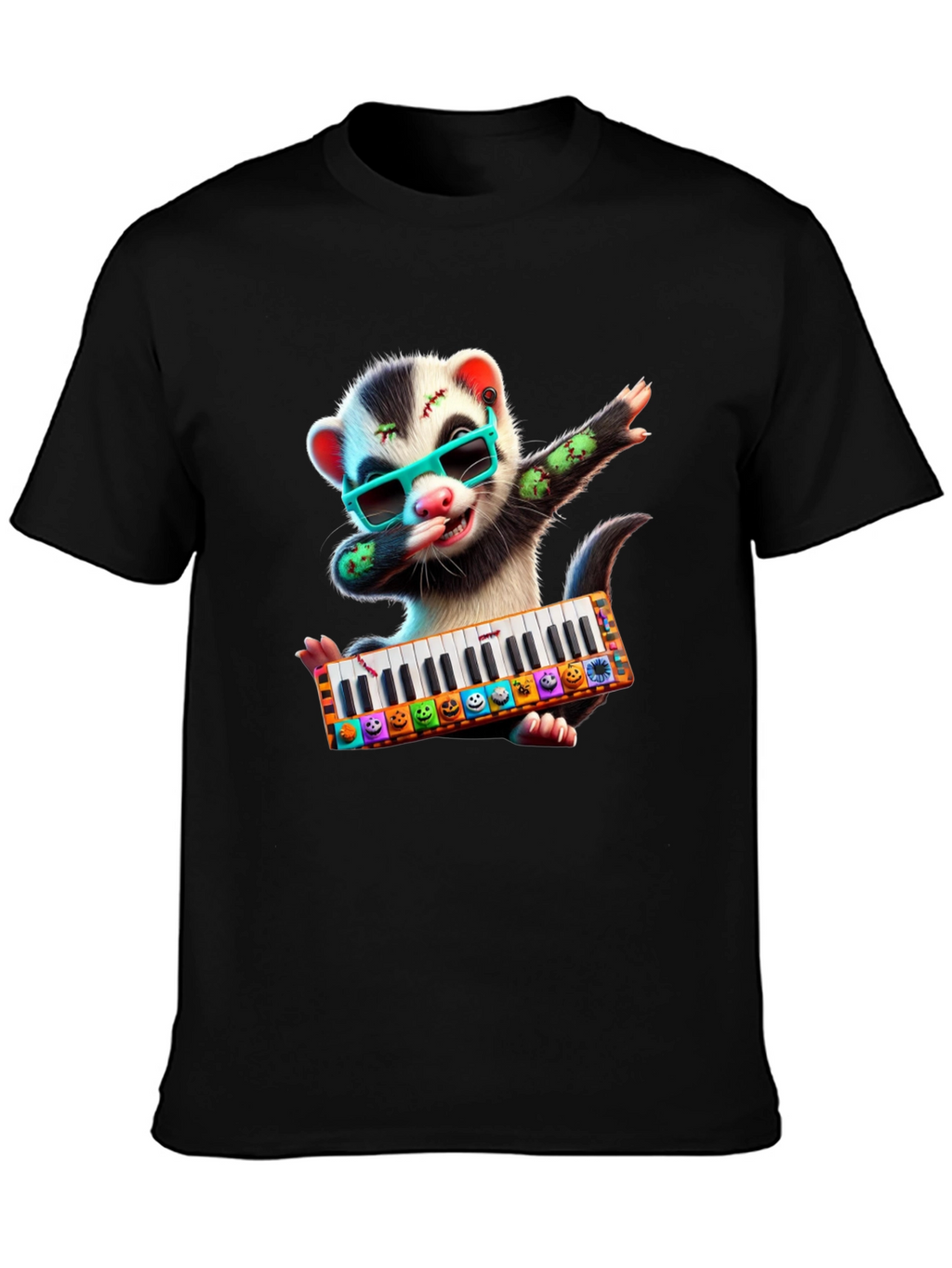 Zombie Ferret Halloween T-Shirt - Music Lover Tee