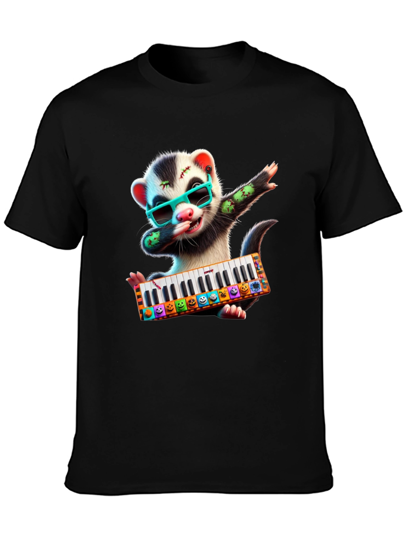 Zombie Ferret Halloween T-Shirt - Music Lover Tee