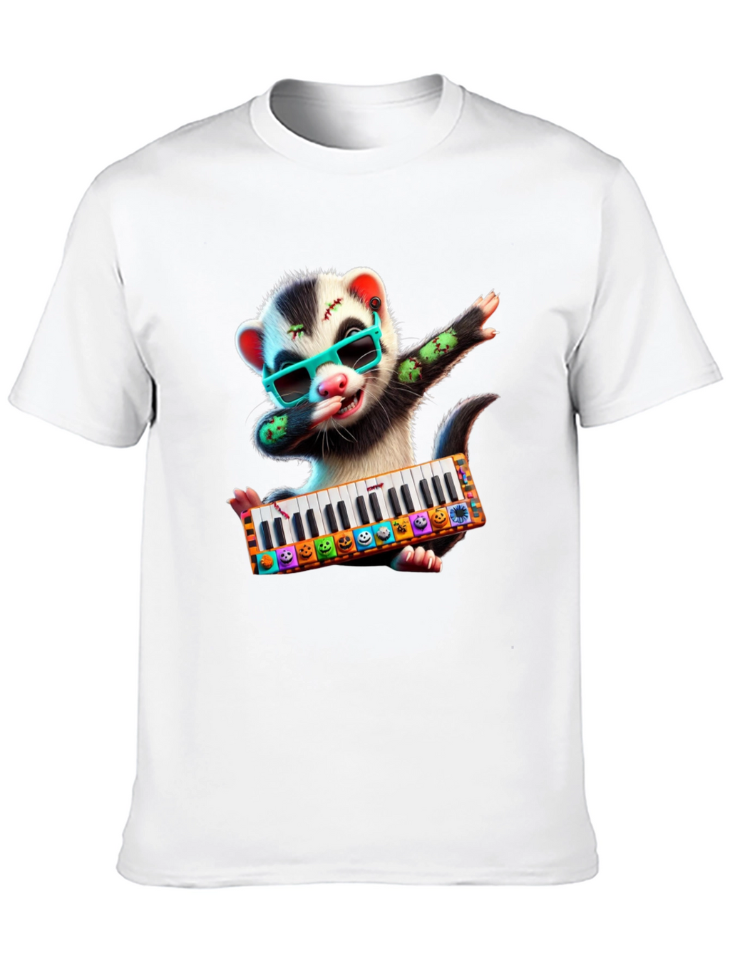 Zombie Ferret Halloween T-Shirt - Music Lover Tee