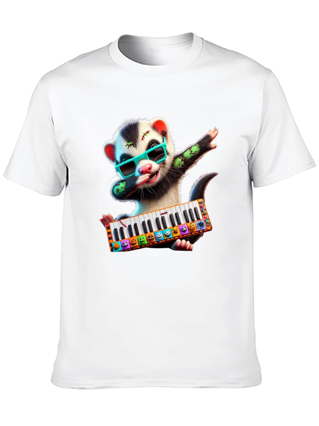 Zombie Ferret Halloween T-Shirt - Music Lover Tee