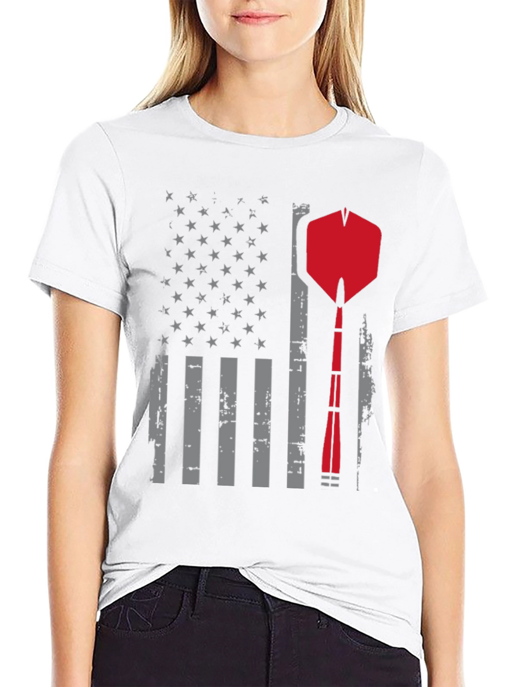 Darts American Flag Graphic T-Shirt - Patriotic Design