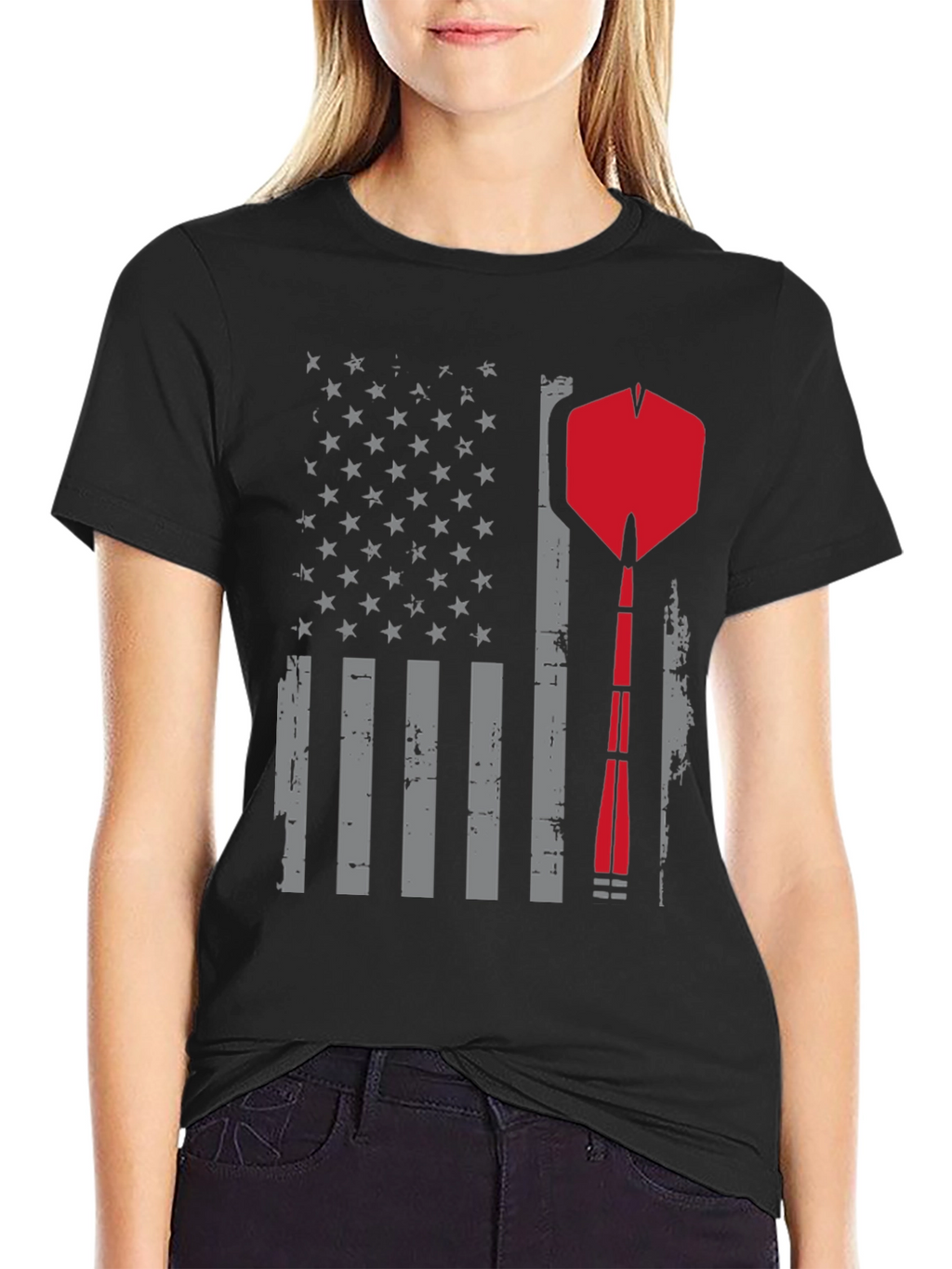 Darts American Flag Graphic T-Shirt - Patriotic Design