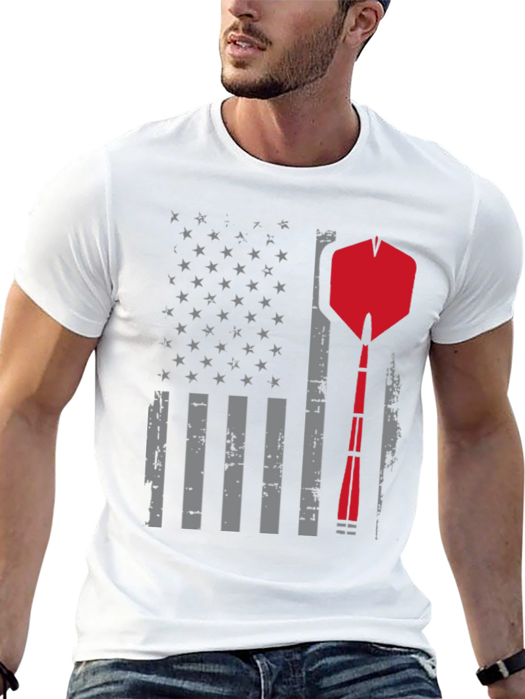 Darts American Flag Graphic T-Shirt - Patriotic Design