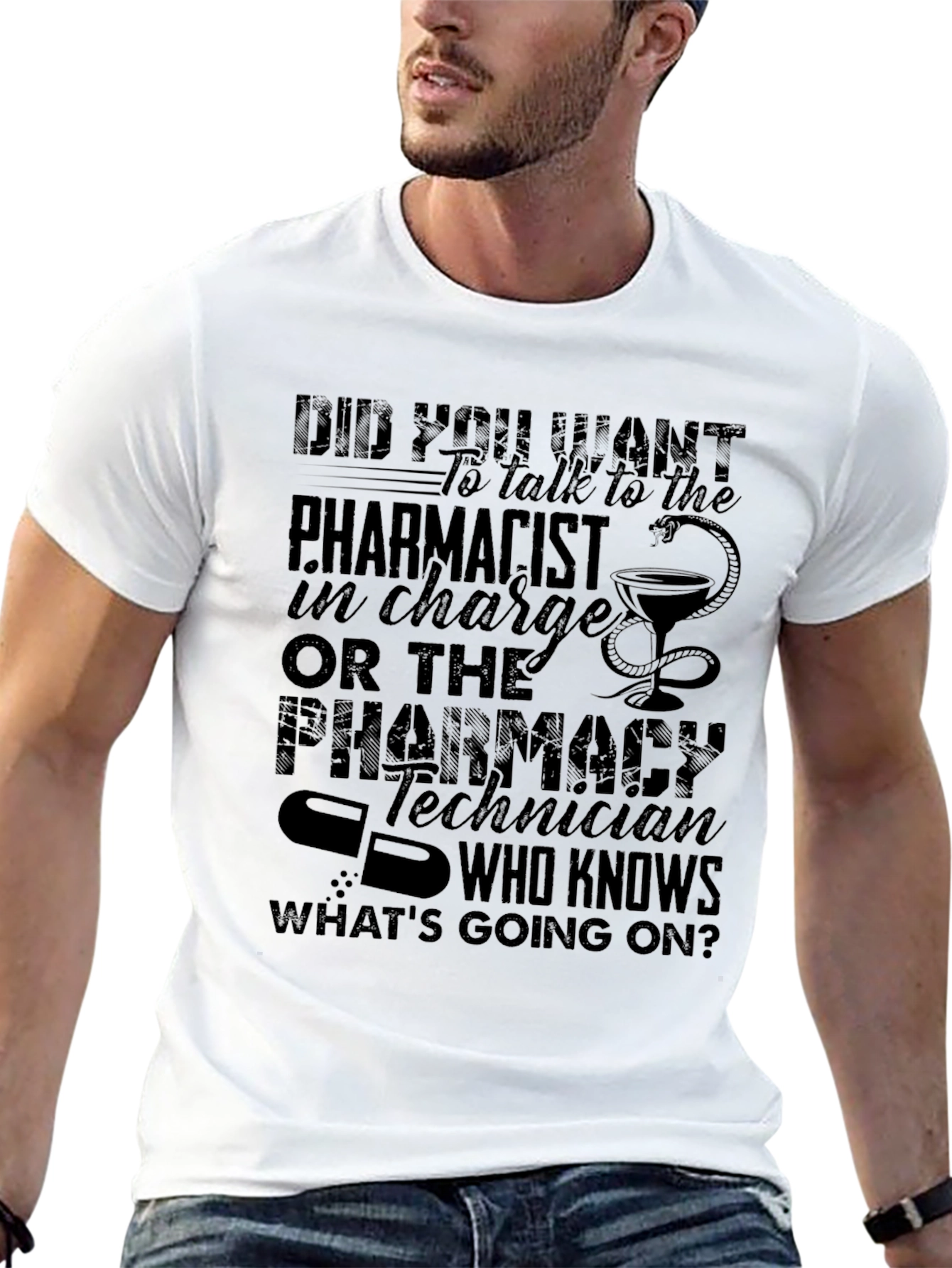Pharmacist vs Pharmacy Tech Humor T-Shirt