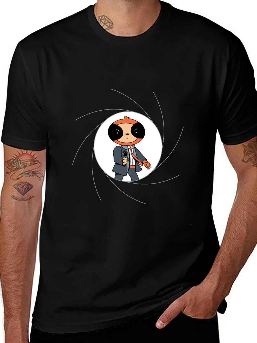 Sloth Agent Graphic Tee - Black T-Shirt