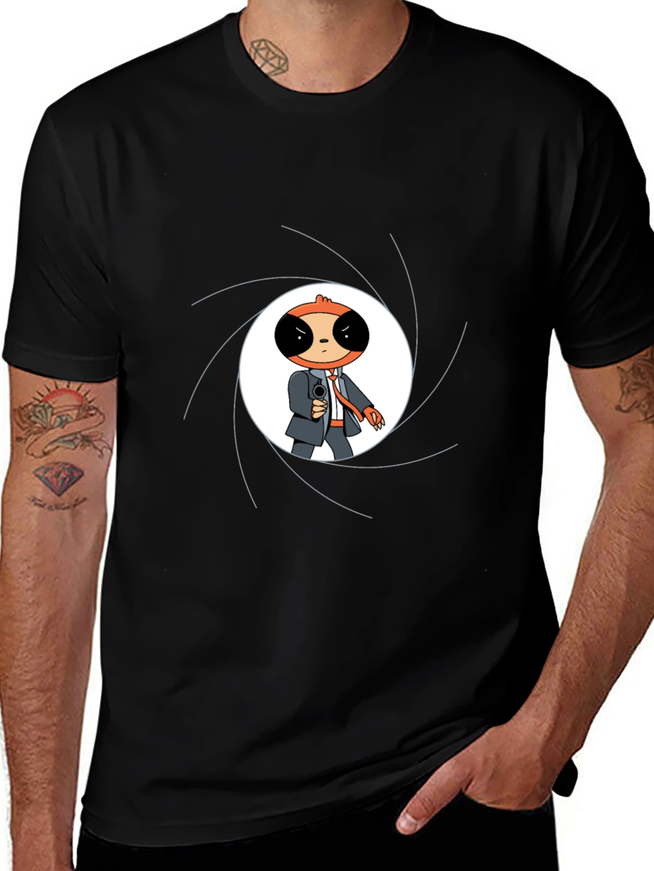 Sloth Agent Graphic Tee - Black T-Shirt