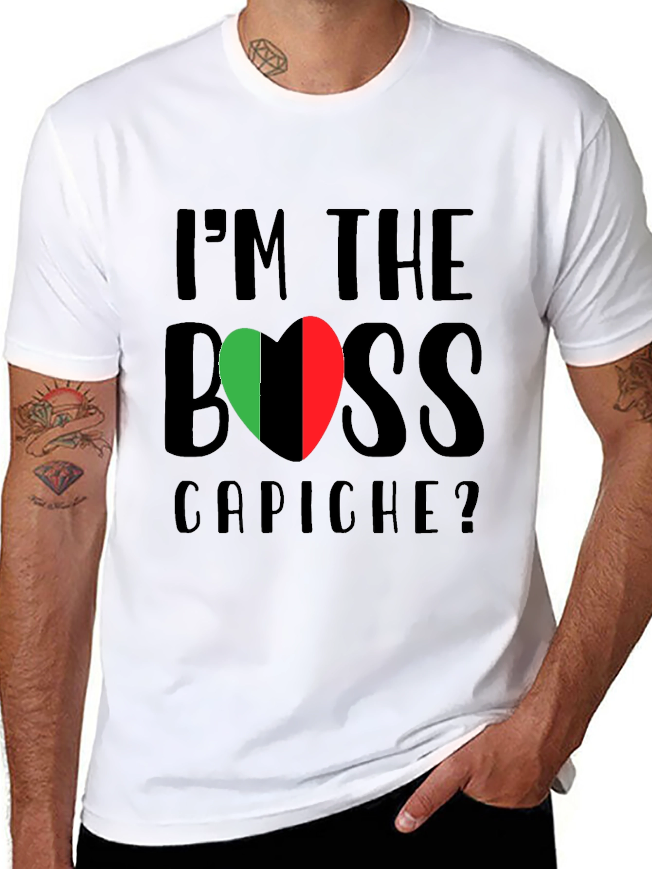 Im The Boss Capiche? Italy Flag T-Shirt