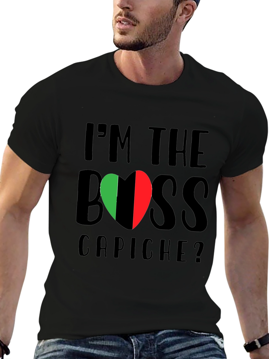 Im The Boss Capiche? Italy Flag T-Shirt